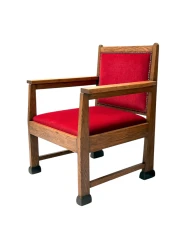 1920s Art Deco Lounge Chairs by Architect Schubad, Solid Oak & Velvet